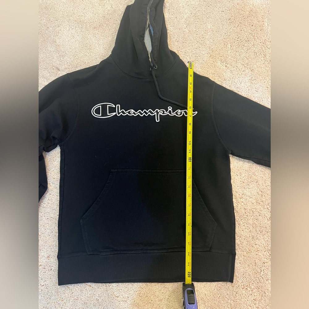Mens/Unisex Small Champion Black Hoodie Sweatshirt - Picture 2 of 5